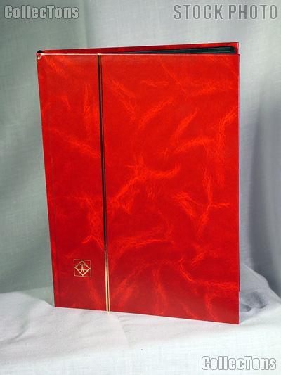 Stamp Stockbook 32-Black Page Stamp Album Lighthouse LS4/16 Red