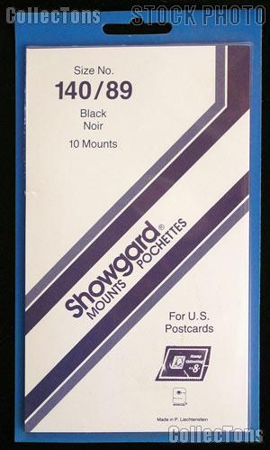 Showgard Pre-Cut Black Stamp Mounts Size 140/89