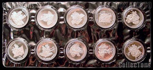 10 Johnson Matthey 1-Ounce .999 SILVER Freedom Rounds