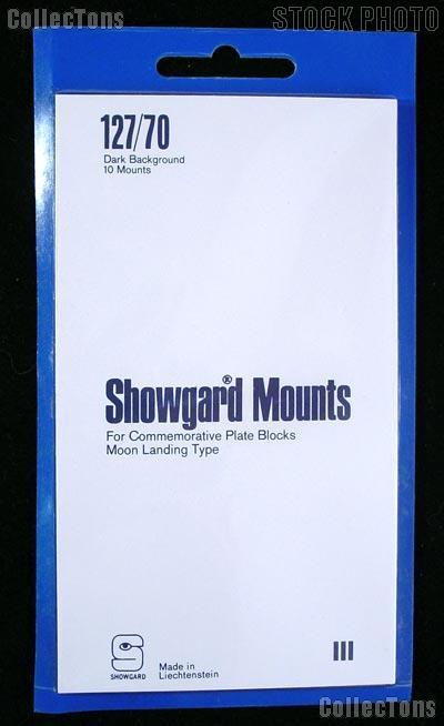 Showgard Pre-Cut Black Stamp Mounts Size 127/70