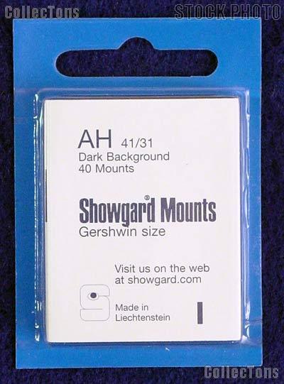 Showgard Pre-Cut Black Stamp Mounts Size AH41/31