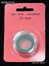 Air-Tite Coin Capsule "T" Black Ring Coin Holder for 21mm Coins NICKEL