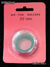 Air-Tite Coin Capsule "T" Black Ring Coin Holder for 22mm Coins