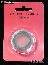 Air-Tite Coin Capsule "T" Black Ring Coin Holder for 24mm Coins Quarters