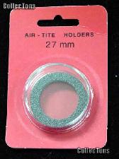 Air-Tite Coin Capsule "H" Black Ring Coin Holder for 27mm Coins