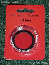 Air-Tite Coin Capsule "H" Black Ring Coin Holder for 31mm Coins