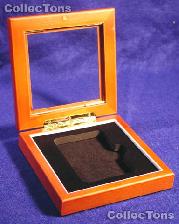 Glass Top Wooden Coin Box for 1 Slab Holder