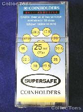 50 Supersafe 2x2 Self-Adhesive Cardboard Coin Holders QUARTERS