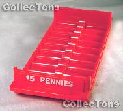 Color-Coded Plastic Coin Roll Tray for 10 CENT Rolls