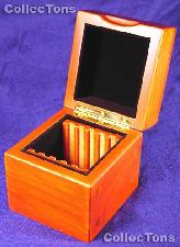 Vertical Row Wooden Coin Box for 5 Slab Holders