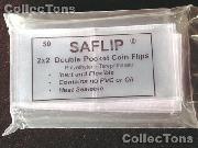50 Double Pocket 2x2 SAFLIP Safety Coin Flips