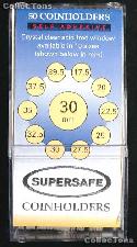 50 Supersafe 2x2 Self-Adhesive Cardboard Coin Holders 30mm