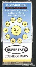 50 Supersafe 2x2 Self-Adhesive Cardboard Coin Holders 35mm