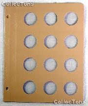 Dansco Blank Album Page for 32mm Coins