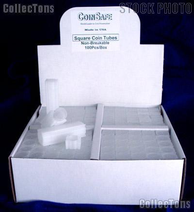 CoinSafe Square Coin Tubes for 50 SMALL CENTS Box of 100