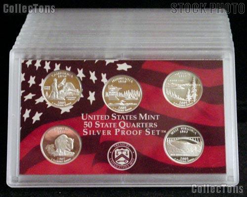 2005-S SILVER State Quarter Proof Set - 5 Coins