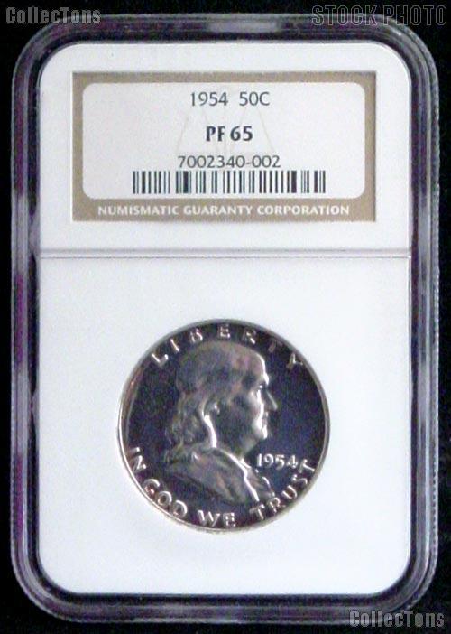 1954 PROOF Franklin Half Dollar in NGC PF 65