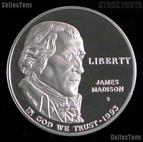 1993-S Proof Bill of Rights James Madison Commemorative Silver Dollars
