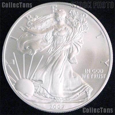 2009 American Silver Eagle Dollar BU -Green Monster Box