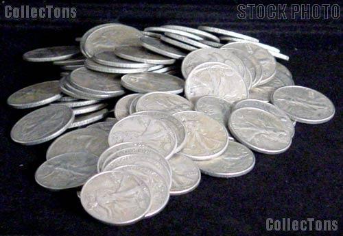 Walking Liberty Silver Half Dollars in XF+ Condition