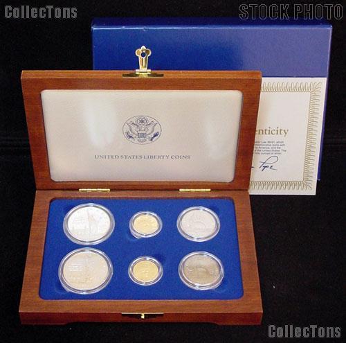 1986 Statue of Liberty Commemorative 6-Coin Set w/ Gold