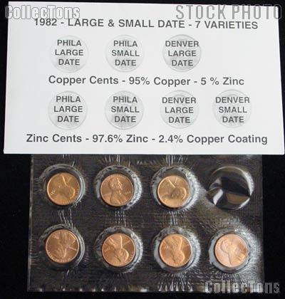 1982 Lincoln Memorial Cents * 7-Coin Variety Set