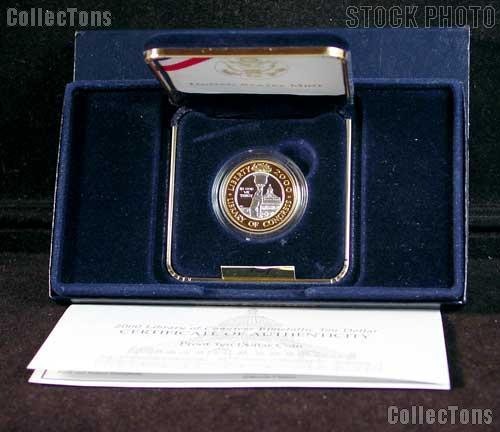 2000-W Proof Library of Congress $10 Bimetallic Gold & Platinum Commemorative
