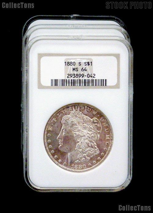 1880-S Morgan Silver Dollar in NGC MS 64