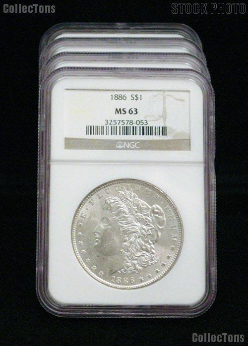 1886 Morgan Silver Dollar - NGC MS 63