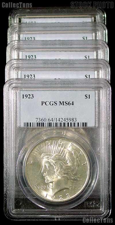 1923 Peace Silver Dollar in PCGS MS 64
