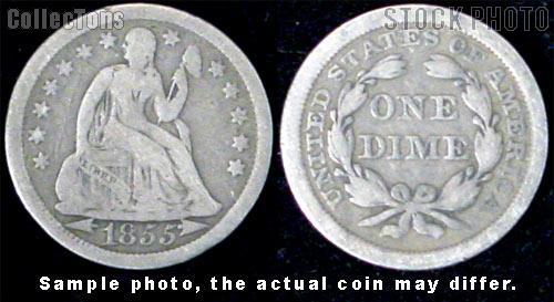 Liberty Seated Arrows At Date Dime 1853-1855 Variety 3