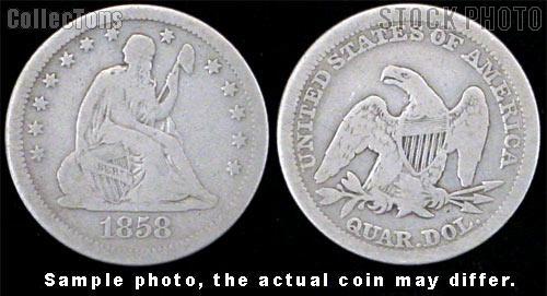 Liberty Seated No Motto Quarters 1838-1865 (V1)*3 Different Coins
