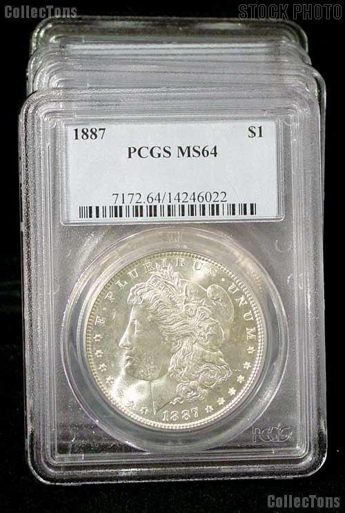 1887 Morgan Silver Dollar in PCGS MS 64