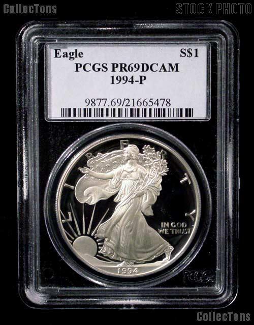 1994-P American Silver Eagle Dollar PROOF in PCGS PR 69 DCAM