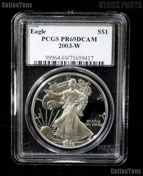 2003-W American Silver Eagle Dollar PROOF in PCGS PR 69 DCAM