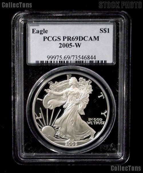 2005-W American Silver Eagle Dollar PROOF in PCGS PR 69 DCAM