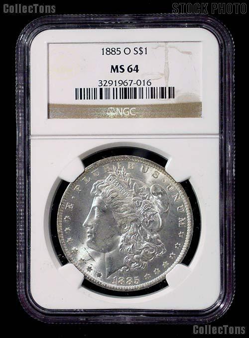 1885-O Morgan Silver Dollar in NGC MS 64