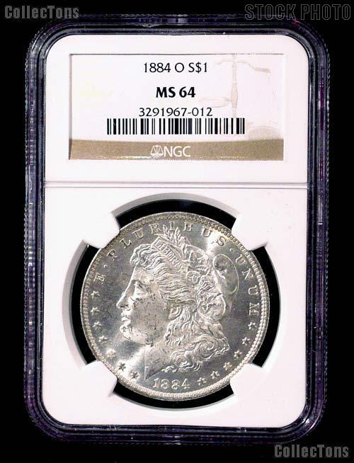 1884-O Morgan Silver Dollar in NGC MS 64