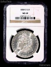 1884-O Morgan Silver Dollar in NGC MS 64