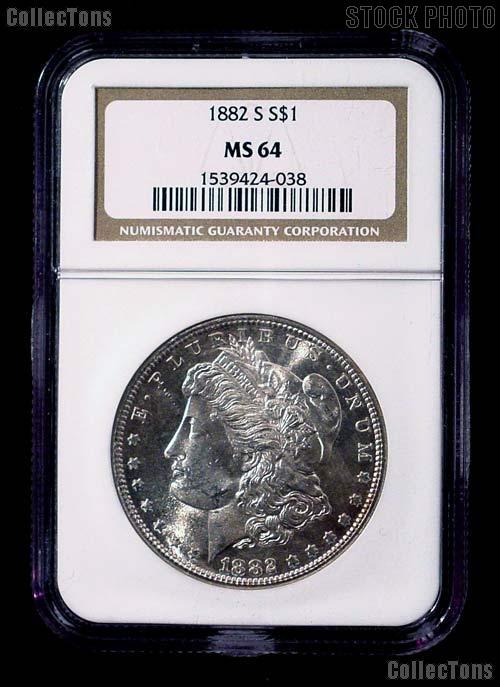 1882-S Morgan Silver Dollar in NGC MS 64
