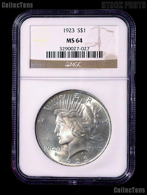 1923 Peace Silver Dollar in NGC MS 64