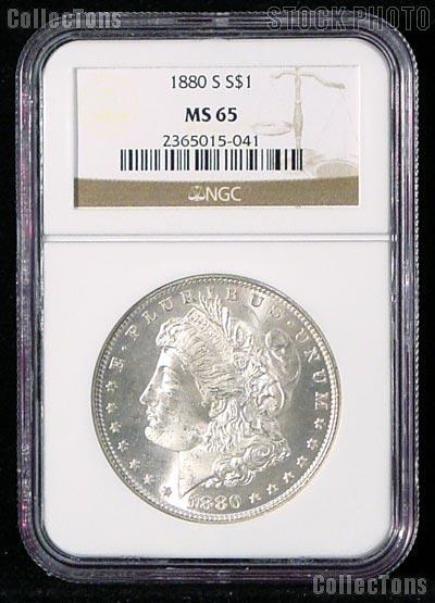 1880-S Morgan Silver Dollar in NGC MS 65