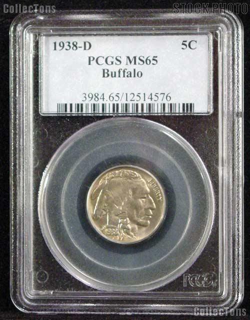 1938-D Buffalo Nickel in PCGS MS 65