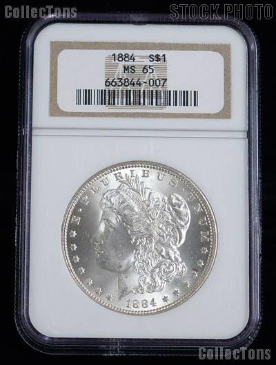 1884 Morgan Silver Dollar in NGC MS 65