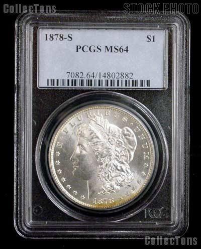 1878-S Morgan Silver Dollar in PCGS MS 64