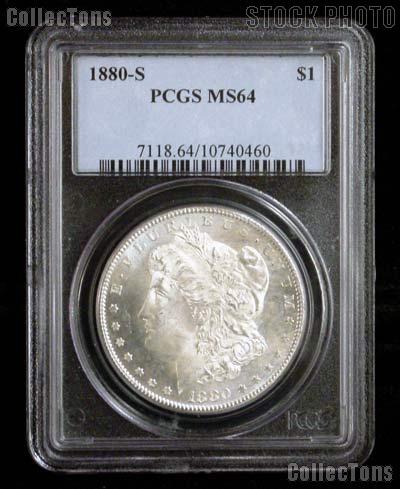 1880-S Morgan Silver Dollar in PCGS MS 64