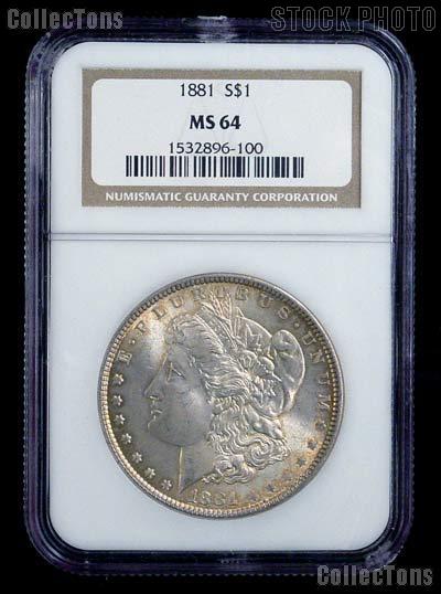 1881 Morgan Silver Dollar in NGC MS 64