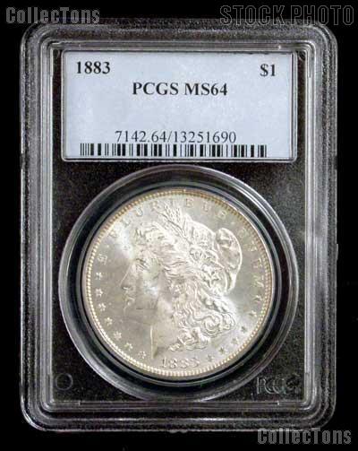 1883 Morgan Silver Dollar in PCGS MS 64