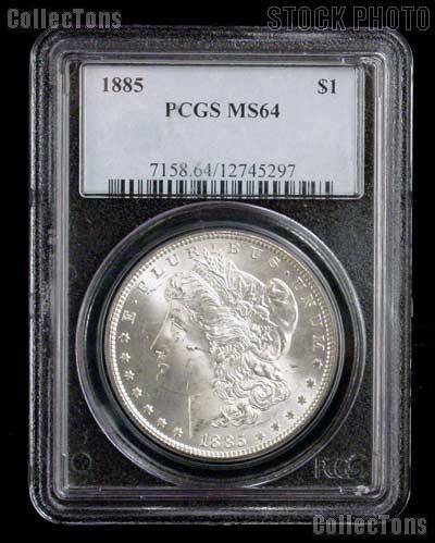 1885 Morgan Silver Dollar in PCGS MS 64