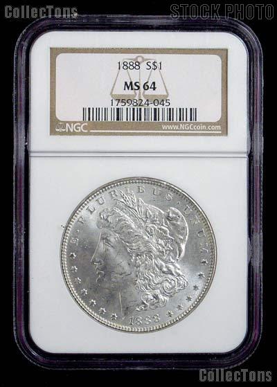 1888 Morgan Silver Dollar in NGC MS 64